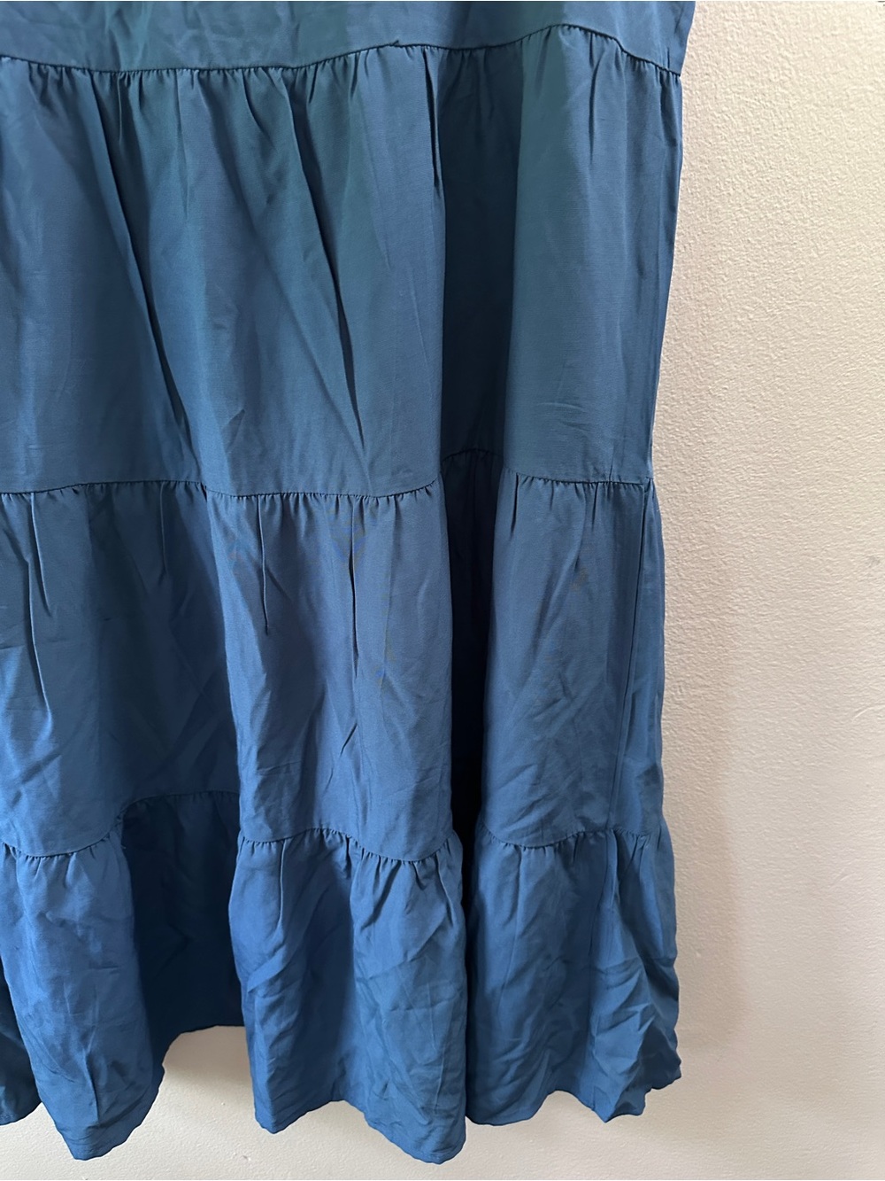 KIRUNDO Womens Blue Tiered Ruffle Sleeve Mini Babydoll Dress NWT Size L - Picture 6 of 7